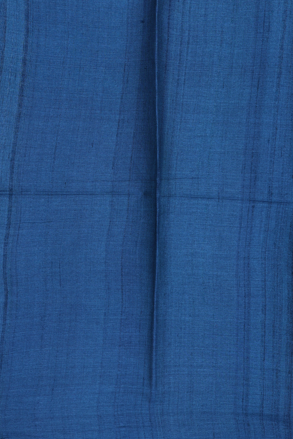 Tussar Silk Saree In Blue With Stripes Design