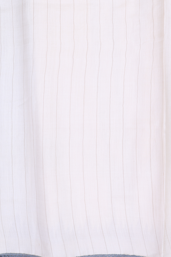 Tussar Silk Saree In Cream With Floral Embroidered Motifs