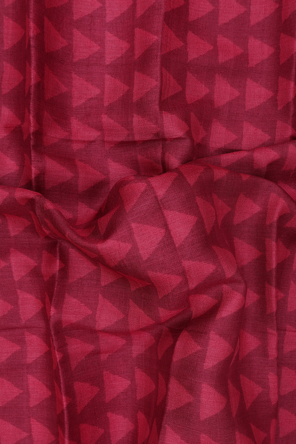 Tussar Silk Saree In Red With Printed Design