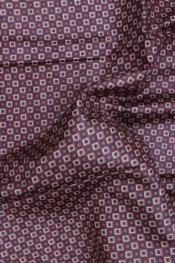 Tussar Silk Saree Charcoal Grey With Square Design