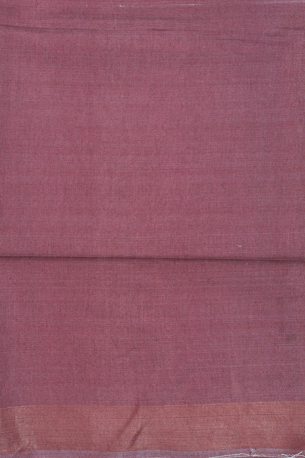 Tussar Silk Saree In Brick Brown With Floral Design