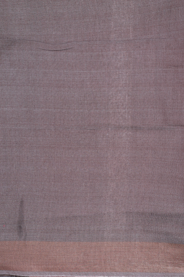 Tussar Silk Saree In Dark Coffee Brown With Floral Design