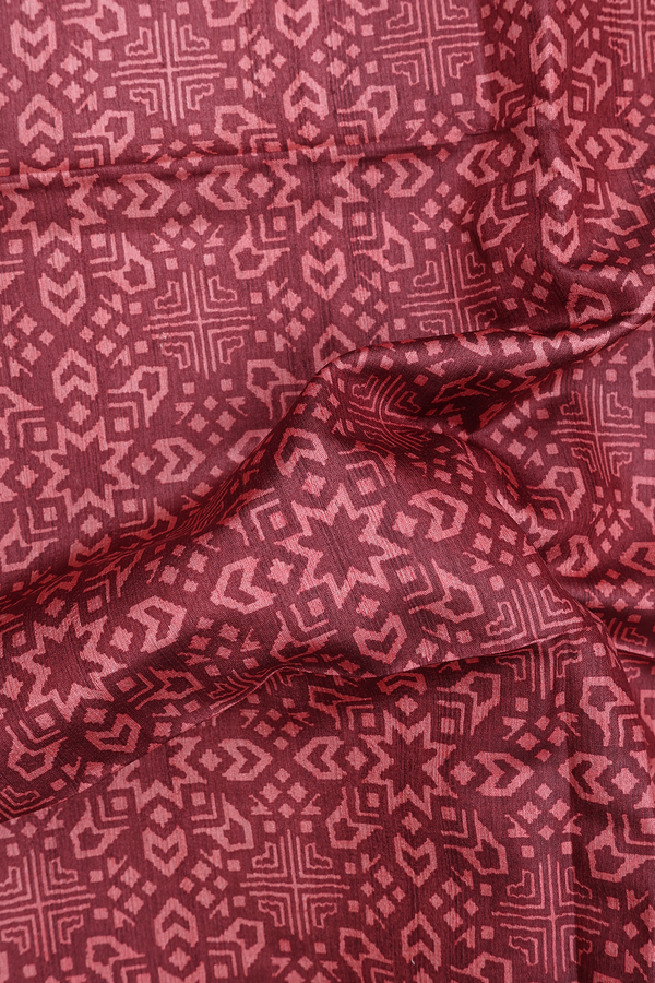 Tussar Silk Saree In Brown With Printed Design