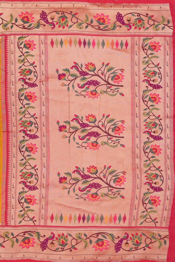 Bandhani Silk Saree In Yellow With Tie And Dye Design