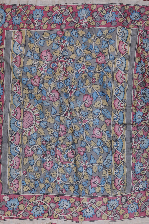 Bandhani Silk Saree In Charcoal Grey With Shibori Design