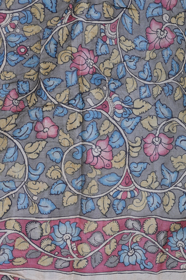 Bandhani Silk Saree In Charcoal Grey With Shibori Design