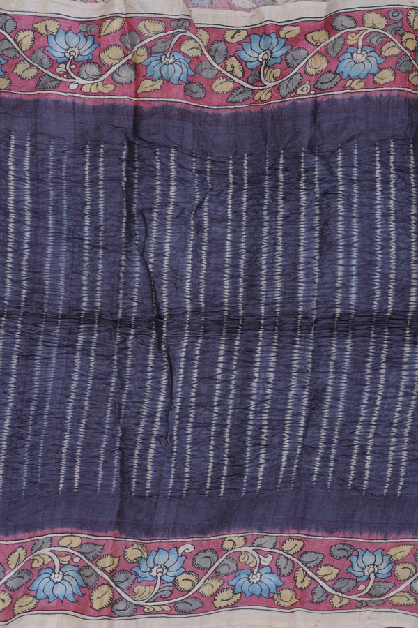 Bandhani Silk Saree In Charcoal Grey With Shibori Design