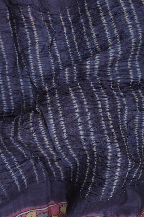Bandhani Silk Saree In Charcoal Grey With Shibori Design