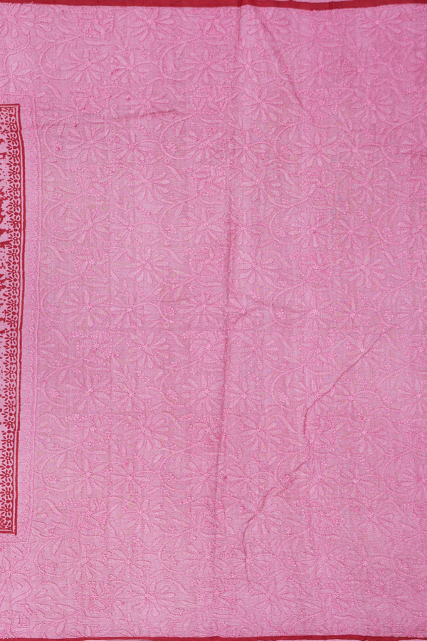 Tussar Silk Saree In Crimson Red With Paisley Design