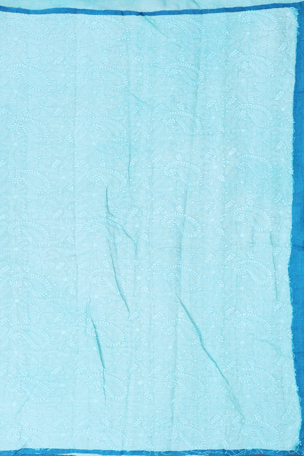 Tussar Silk Saree In Tiffany Blue With Printed Design