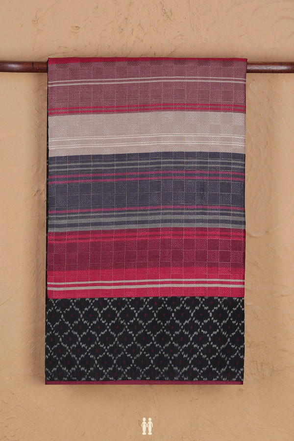 Tussar Silk Saree In Multicolor With Stripes Design