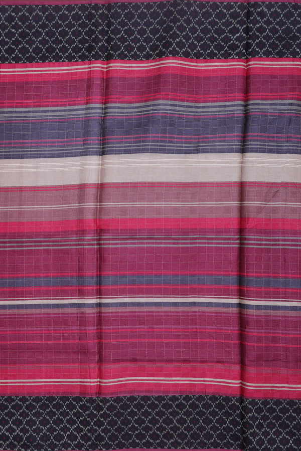 Tussar Silk Saree In Multicolor With Stripes Design