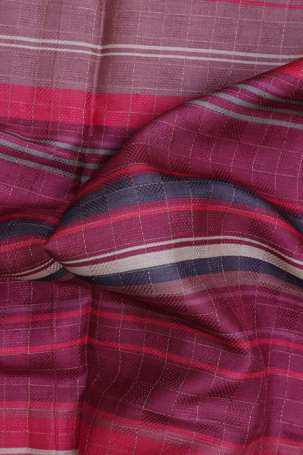 Tussar Silk Saree In Multicolor With Stripes Design