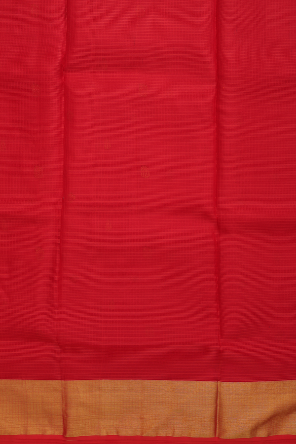 Kota Silk Saree In Crimson Red With Paisley Buttas