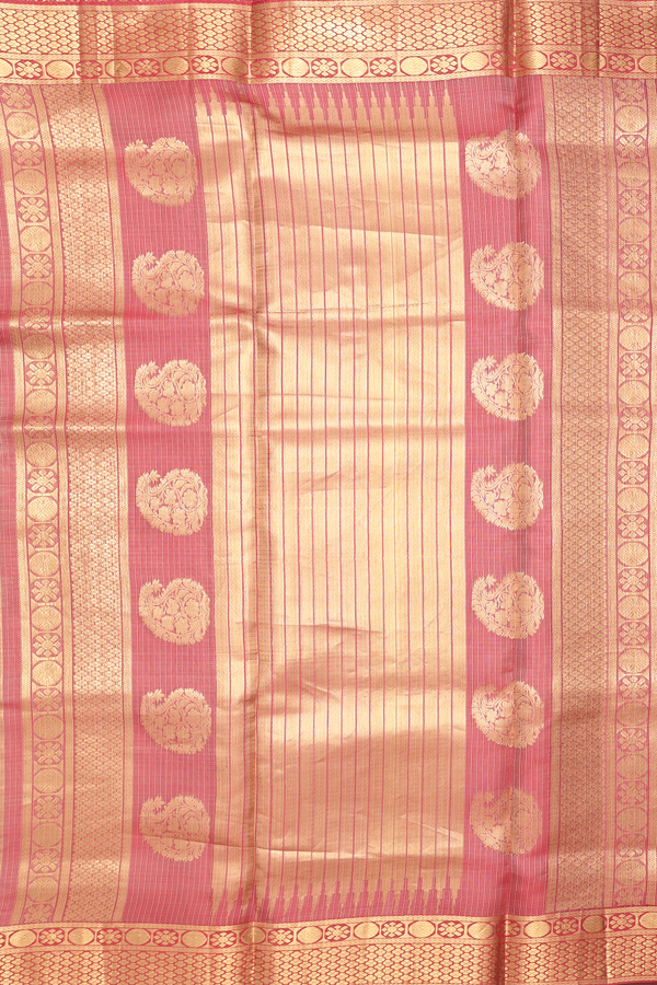Kota Silk Saree In Cardamom Green With Zari Buttas