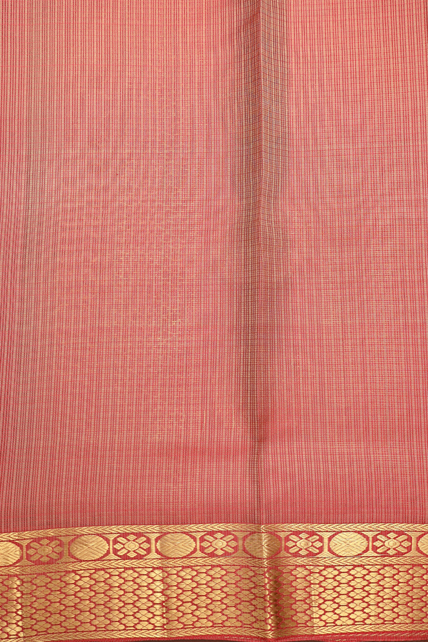 Kota Silk Saree In Cardamom Green With Zari Buttas
