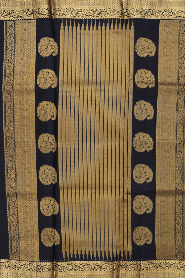 Kota Silk Saree In Black With Paisley Buttas