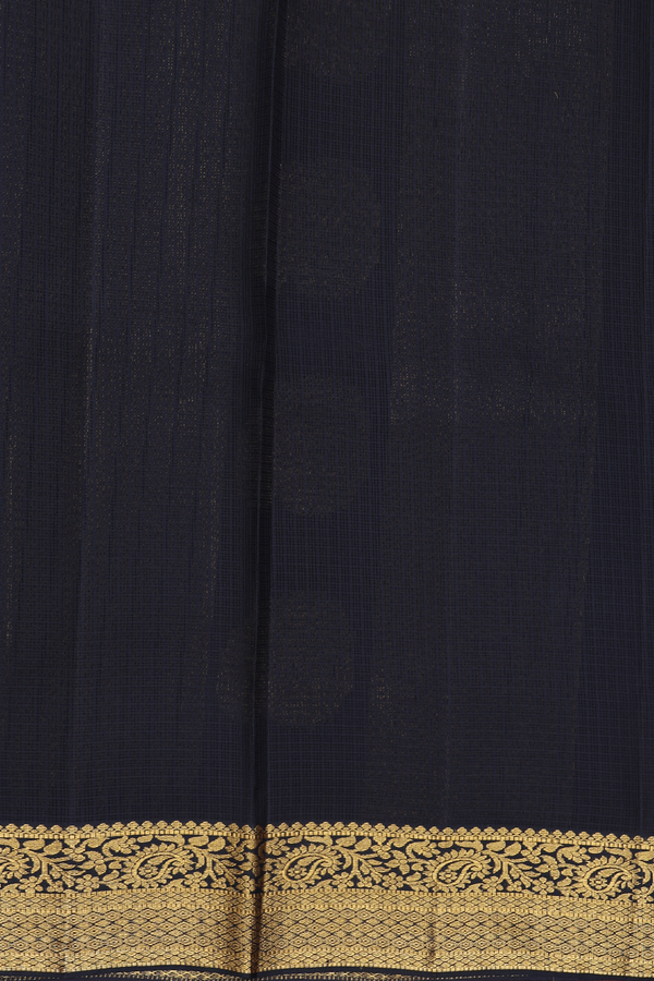 Kota Silk Saree In Black With Paisley Buttas