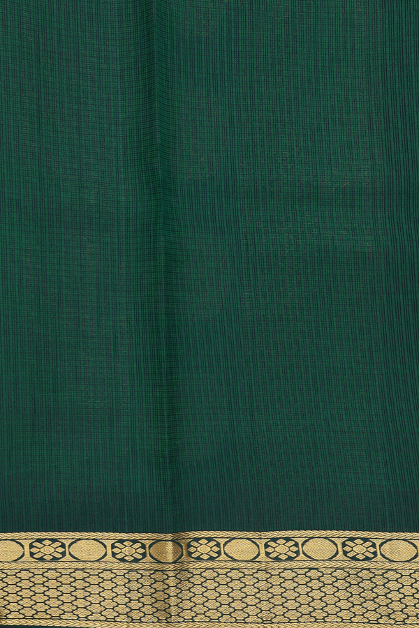 Kota Silk Saree In Dark Green With Paisley Buttas