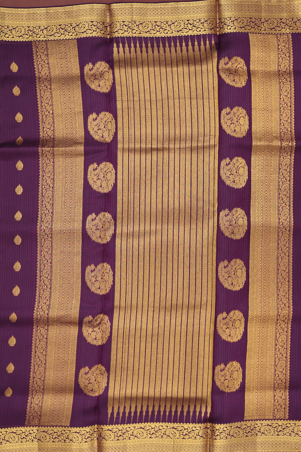 Kota Silk Saree In Purple With Zari Buttas