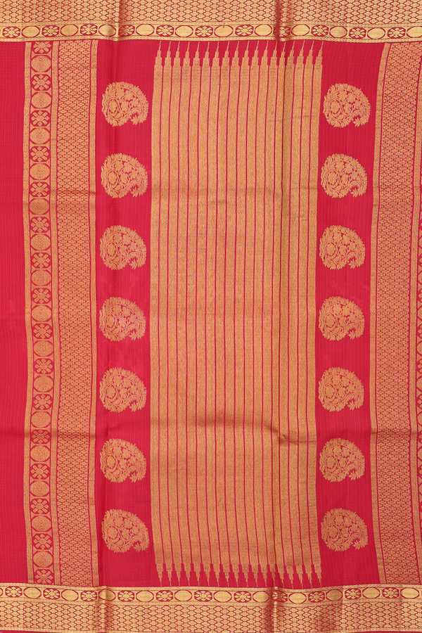 Kota Silk Saree In Crimson Red With Paisley Buttas