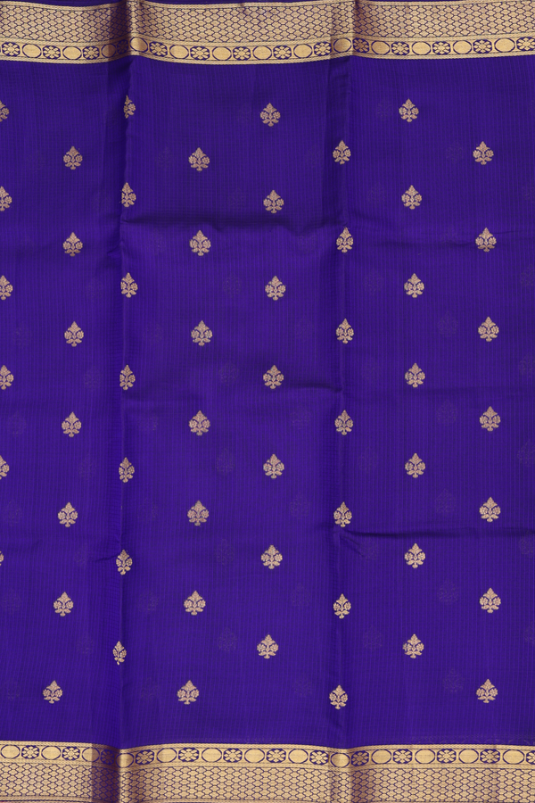 Kota Silk Saree In Royal Purple With Zari Buttas
