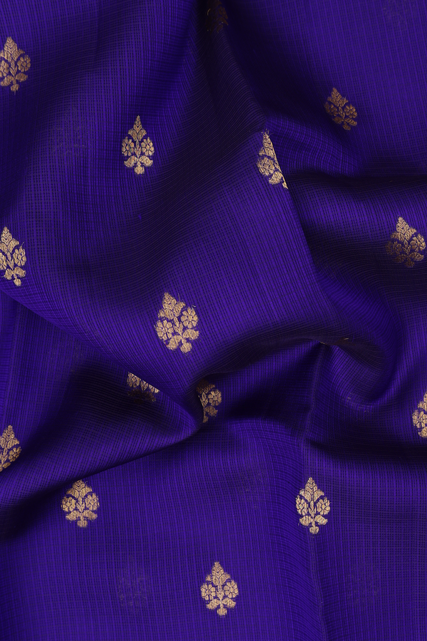 Kota Silk Saree In Royal Purple With Zari Buttas