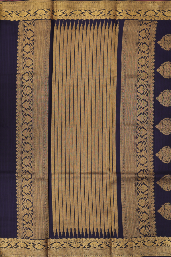 Kota Silk Saree In Black With Paisley Buttas