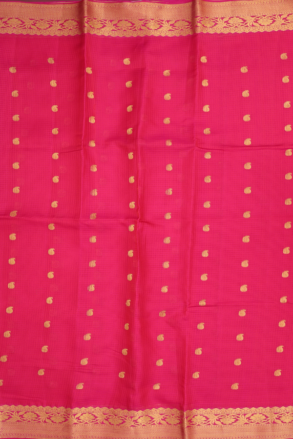 Kota Silk Saree In Red With Paisley Buttas
