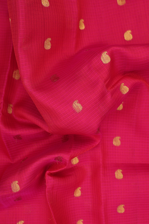 Kota Silk Saree In Red With Paisley Buttas
