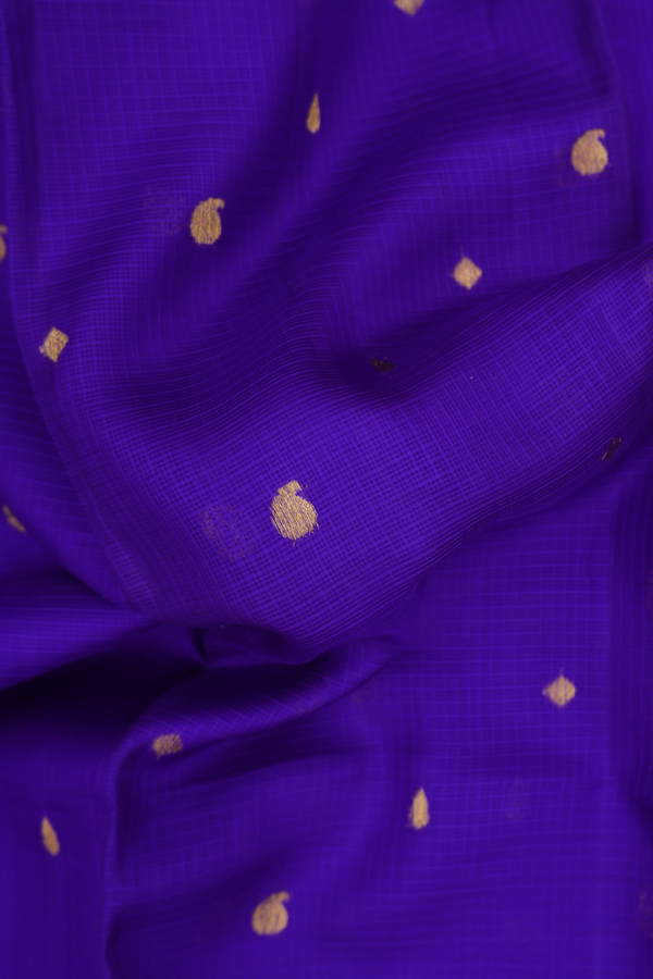 Kota Silk Saree In Royal Purple With Paisley Buttas