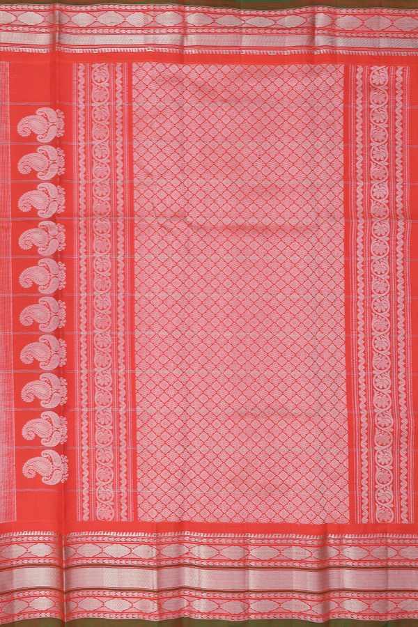 Gadwal Silk Saree In Light Brown With Paisley Buttas