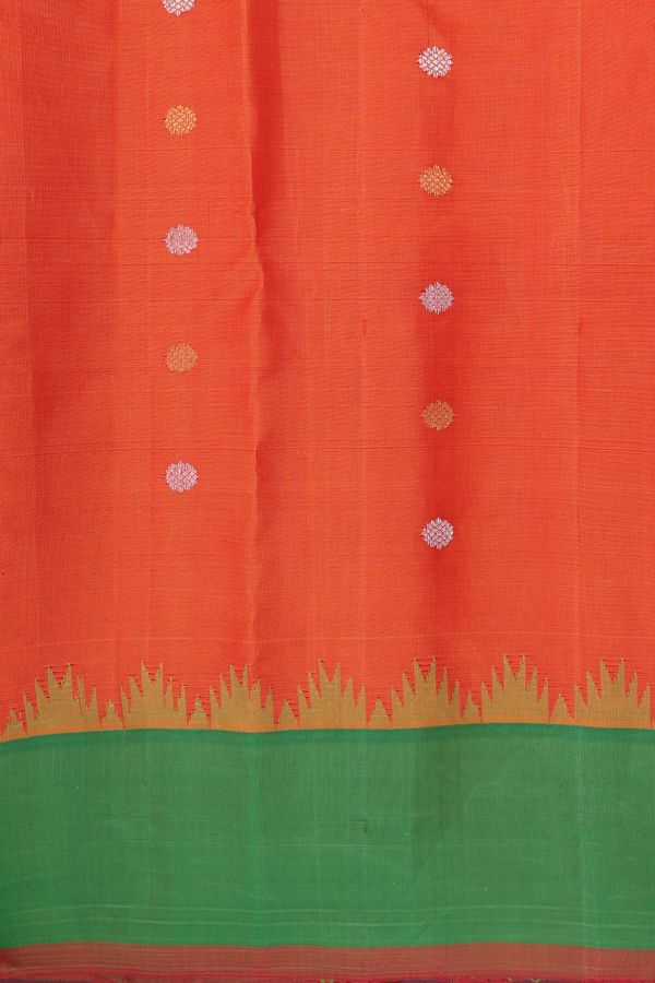 Gadwal Silk Cotton Saree In Oxford Blue With Zari Buttas