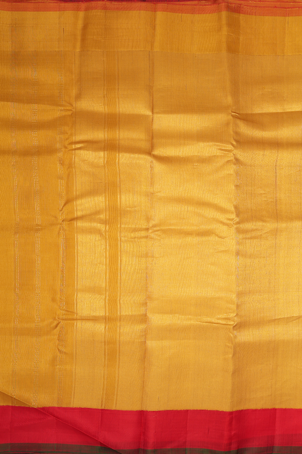 Gadwal Silk Cotton Saree In Forest Green With Checks Design