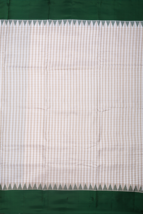 Gadwal Silk Saree Brown And White With Checks Design