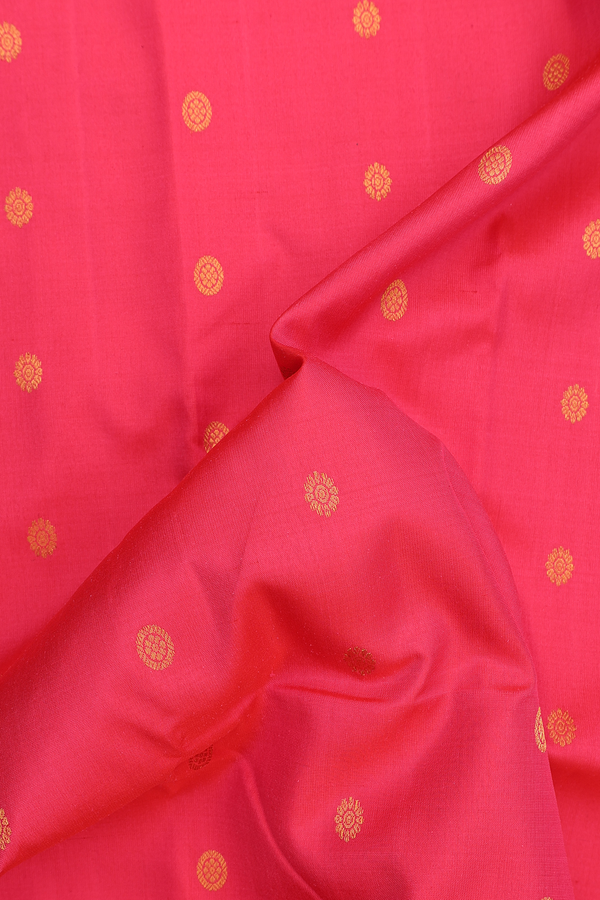 Gadwal Silk Saree In Hot Pink With Floral Design