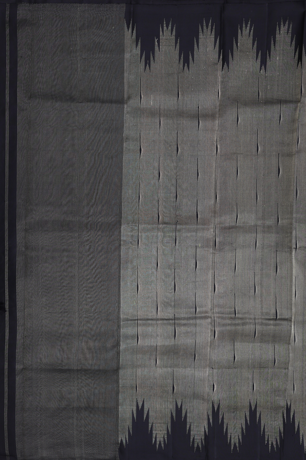 Gadwal Silk Saree In Black With Stripes Design