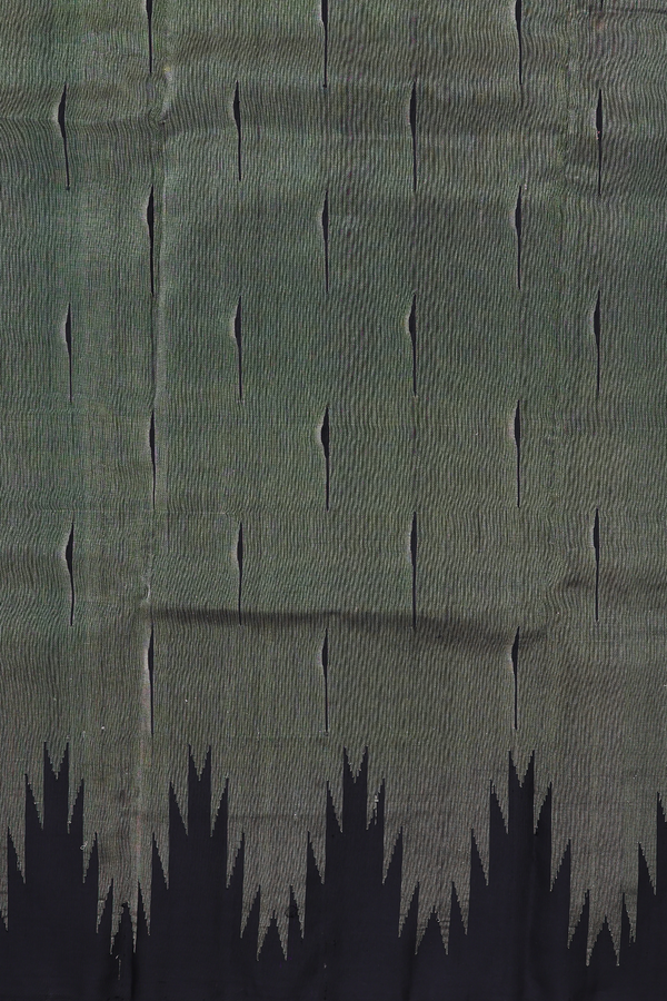 Gadwal Silk Saree In Black With Stripes Design