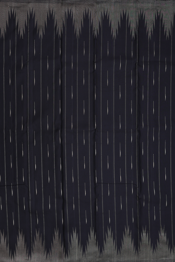 Gadwal Silk Saree In Black With Stripes Design