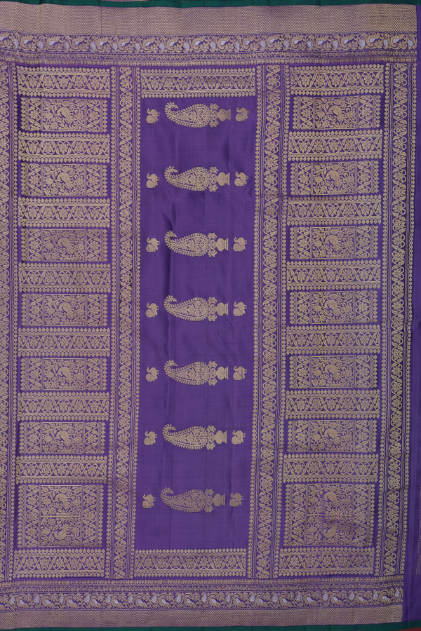 Banarasi Silk Saree In Purple With Zari Buttas
