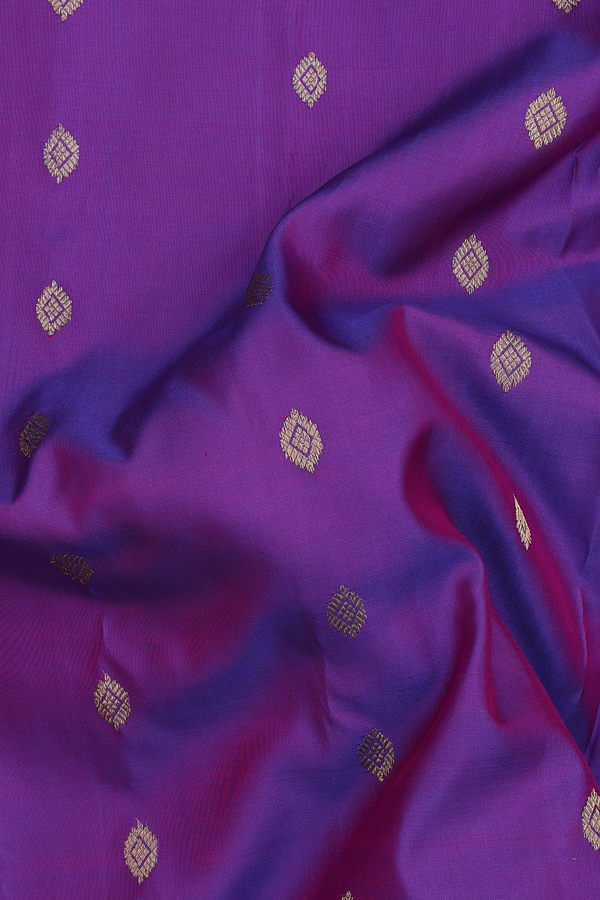 Banarasi Silk Saree In Purple With Zari Buttas