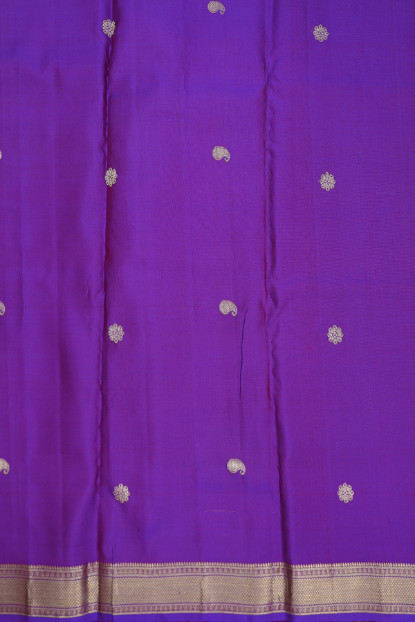Kanchipuram Silk Saree In Maroon With Stripes Design