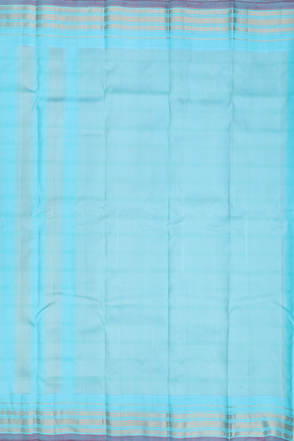 Gadwal Silk Saree In Royal Blue With Checks Design