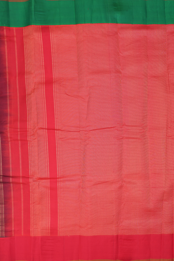 Gadwal Cotton Saree In Black With Stripes Design