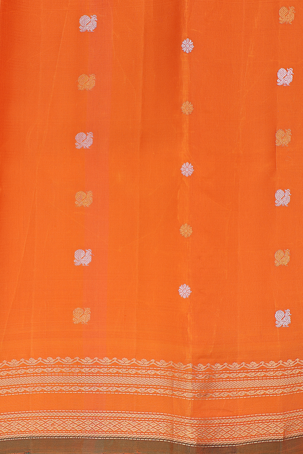 Gadwal Silk Saree In Royal Blue With Checks Design