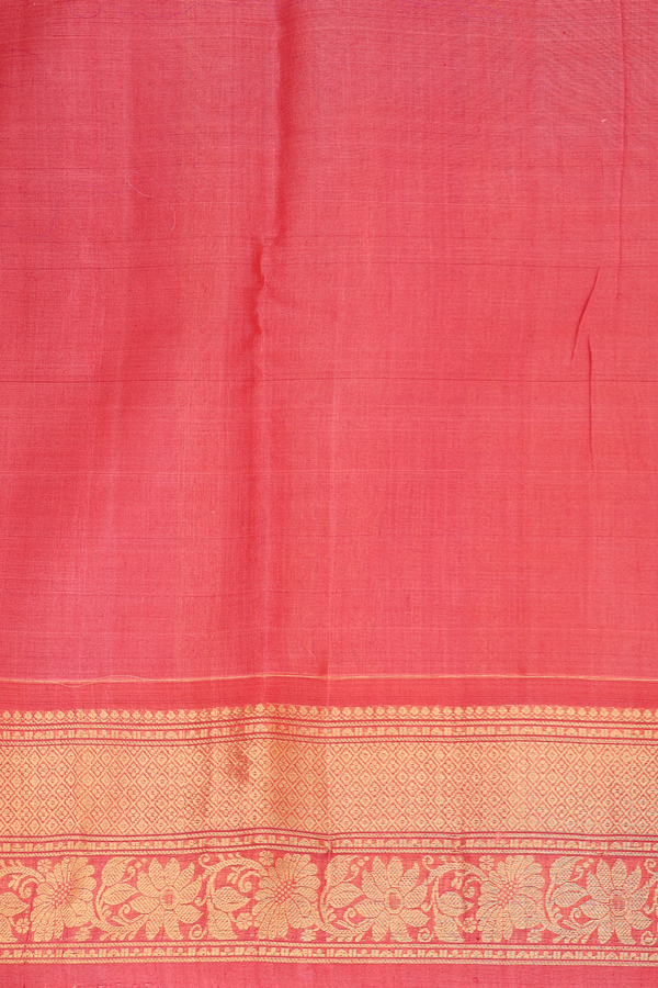 Gadwal Silk Cotton Saree In Berry Purple With Checks Design