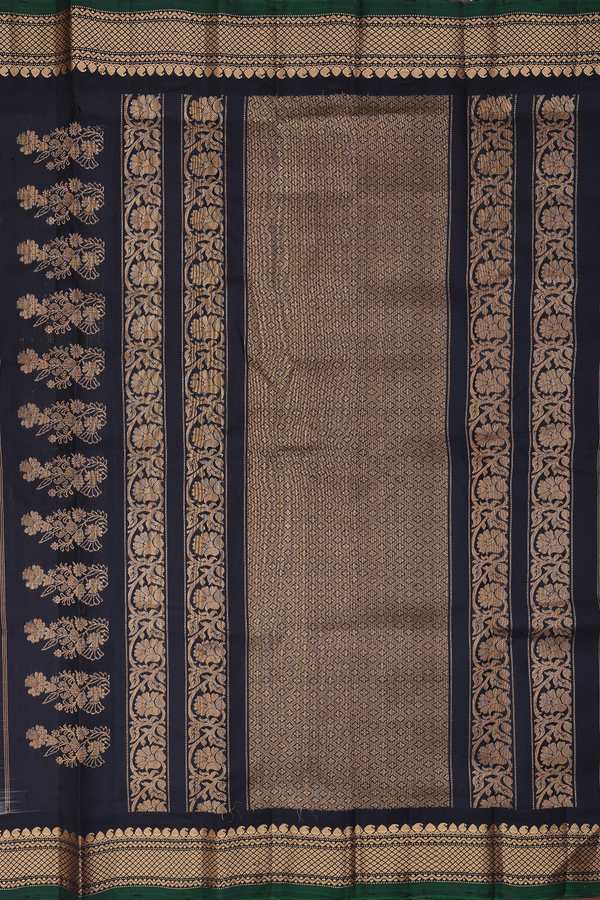 Gadwal Silk Saree In Cream Color With Zari Buttas