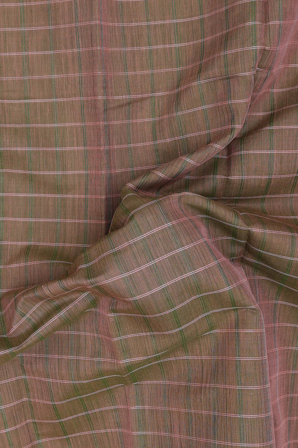 Gadwal Cotton Saree In Dual Tone With Checks Design