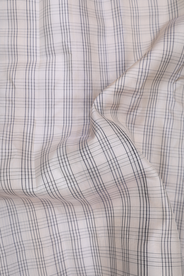 Gadwal Silk Saree In Off White With Checks Design