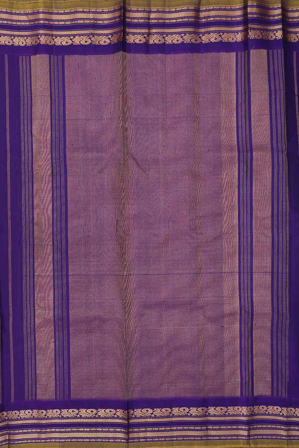 Gadwal Silk Saree In Light Green With Checks Design